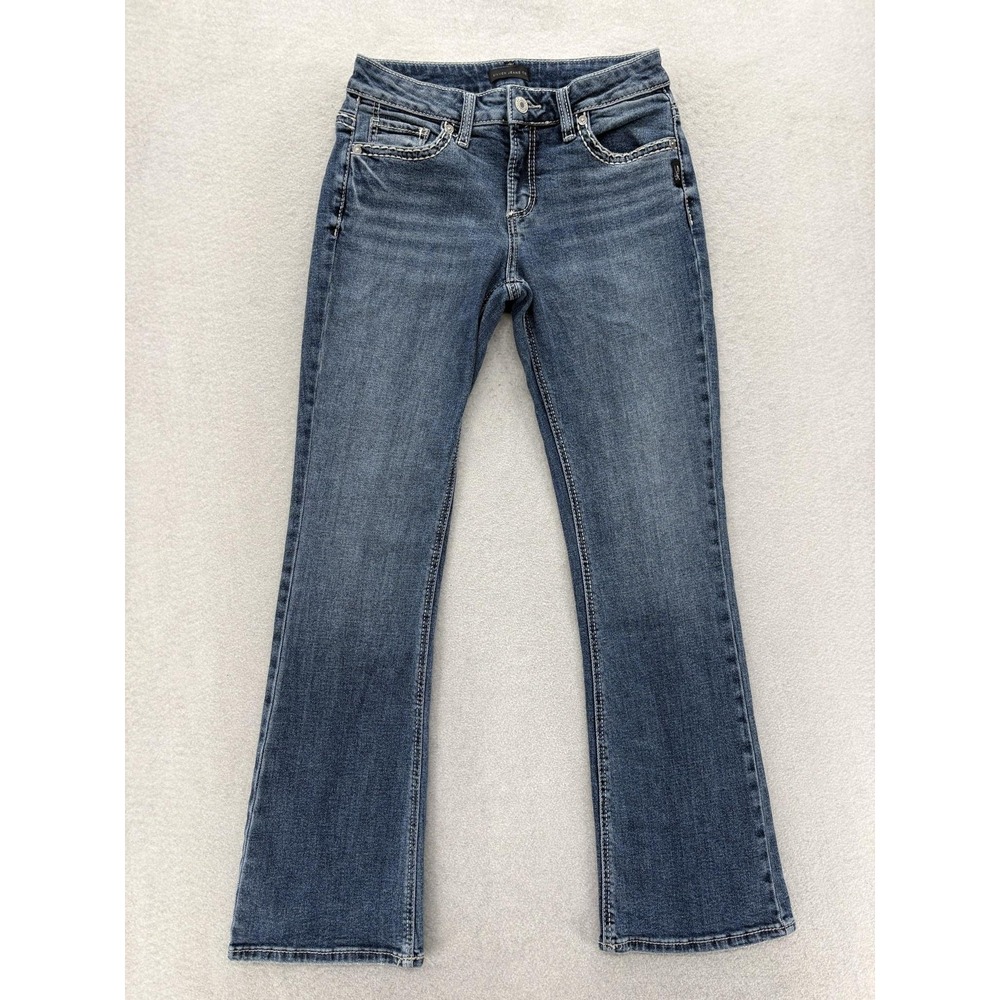 Silver Jeans Elyse Bootcut Jeans Womens 27x31 Blue Med Wash Mid Rise Stretch